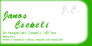 janos csepeli business card